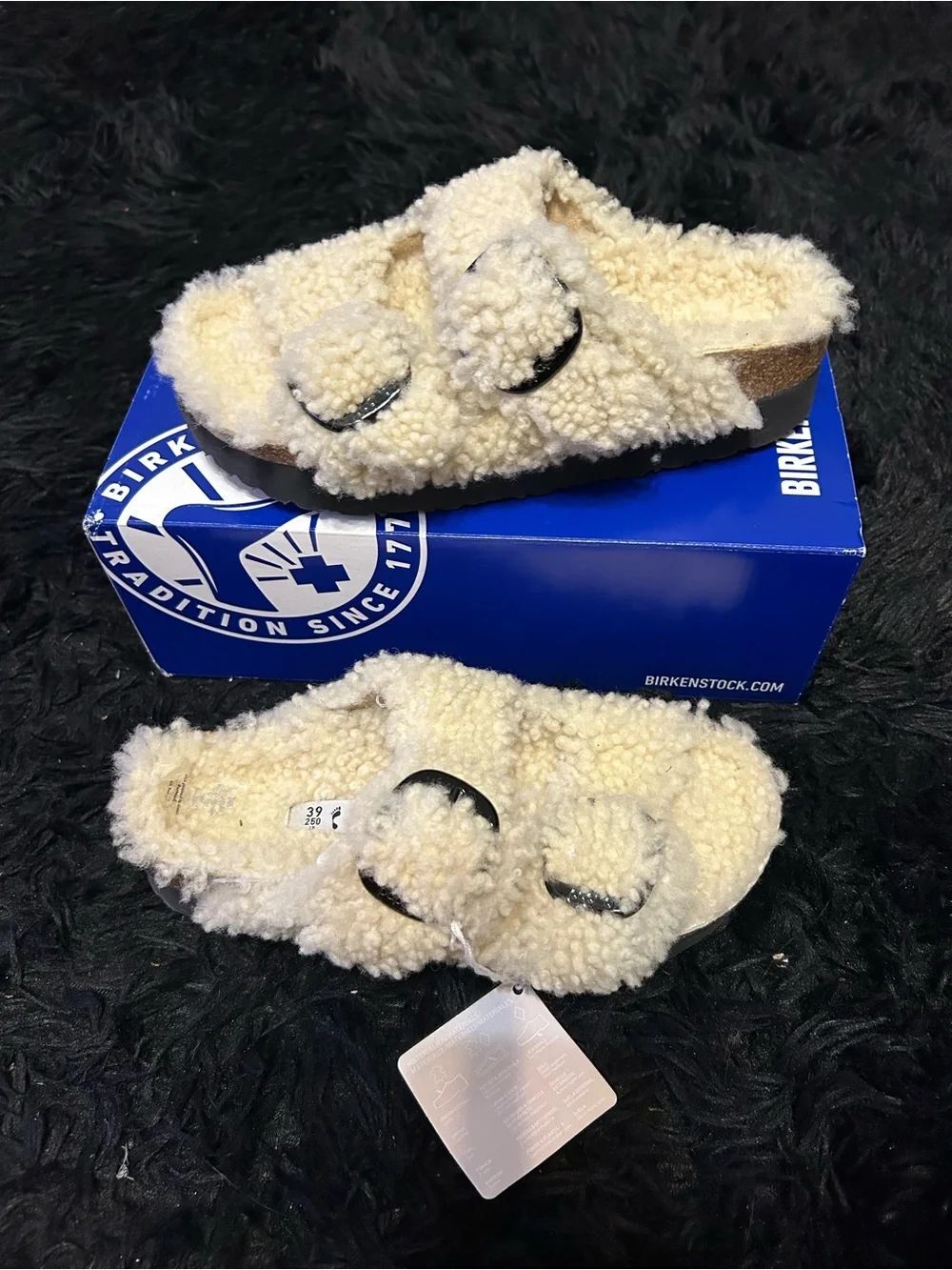 PAPILLIO by Birkenstock Arizona fur shearling sandals slippers shoes eur 39 new - Picture 10 of 10